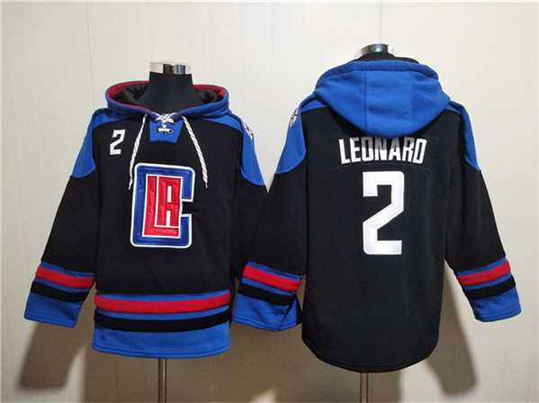 Men's Los Angeles Clippers #2 Kawhi Leonard Black Blue Lace-Up Pullover Hoodie,We sell and wholesale Men's Los Angeles Clippers #2 Kawhi Leonard Black Blue Lace-Up Pullover Hoodie on line form chian!